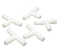 Accesorios de lengüeta for manguera, 5 uds., 4 mm, 5 mm, 6 mm, 8 mm, 9 mm, 10 mm, conector de plástico en T con lengüeta for manguera, accesorio de tubería for acuario, pecera(10mm 5pcs)