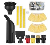 Accesorios de limpieza a vapor, compatible con accesorios de limpieza de vapor Kärcher SC1 SC2 SC3 SC4 SC5, boquilla boquilla, cepillo redondo, cepillos para juntas, extractor de ventanas, paño de