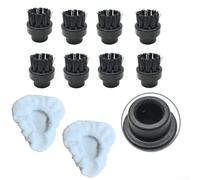 Accesorios de limpieza a vapor para Dupray Neat, paquete de 10 cepillos redondos, almohadillas de microfibra, capó triangular, kit de limpieza profunda para piso, cocina, baño, coche, herramientas de