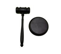 Accesorios de madera para jueces: Martillo de juez madera haya negra con base for juicio judicial subasta abogado