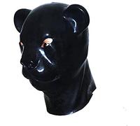 Accesorios De Máscara De Goma Animal Con Capucha De Látex Con Cierre De Cremallera,Negro,Talla Única