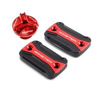 Accesorios de motocicleta compatibles con MONSTER 600620 M600 M620 2001-2004 (no for 2005) Tapas de depósito de líquido de frenos Tapa de llenado de aceite(A set Red)