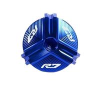 Accesorios de motocicleta Tapa de llenado de aceite de motor CNC Tapa de tapón de aceite YZF-R7 R6 Compatible con YZF R1 R3 R6 R7 R1M YZFR1 YZFR3 YZFR6 YZFR7(R7-Blue)
