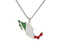 Accesorios de niñas Collar Mexicano para Mujeres y Hombres, Mapa de México con Ciudades Collar Colgante Collar Rural de Bandera de Mexico, Collar de Mexico, Collares Mexicanos para Mujeres