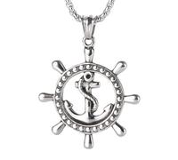 Accesorios de niñas Collar Pirata para Hombres y Mujeres, Piratas de Encanto Vintage del Collar del Caribe Jack Sparrow's Skull Proste Collar Joyería, Hollow out Timón Posteo