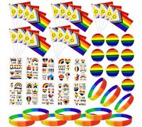 Accesorios de orgullo banderas de orgullo en palos, pulsera de orgullo de progreso, bandera de orgullo, tatuajes de orgullo, pulseras de orgullo LGBTQ, accesorios de arco iris, soporte para la