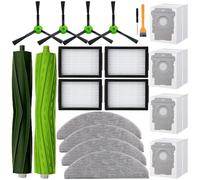 Accesorios de Piezas de Repuesto para iRobot Roomba Combo i5, i5+, j5, j5+, 1 Juego de Cepillo de Rodillo, 4 filtros, 4 Almohadillas de fregona, 4 Bolsas de aspiradora y 4 cepillos Laterales