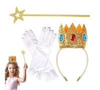 Accesorios de Princesas, Traje de Princesa Heredera,Princesas Cosplay Corona Guantes | Disfraz de Princesa para Niñas Accesorios de disfraz, Conjunto de Cosplay