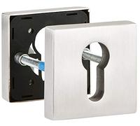 Accesorios de Protección Puerta Principal Sicherheitsrosette Anguloso Cilindro Schutz-Rosette Acero Inoxidable Mate Pulido - H2011 Pz - Perfil Rosettenpaar para Wohnungseingangstüren 1 Par