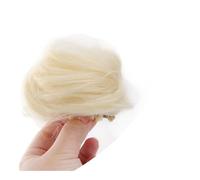 Accesorios de recogida postizos de pelo con moño sintético, extensiones de moño falso, peluca de flequillo (Platinum)