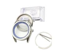 Accesorios de reloj ensamblados de acero para caja de reloj abulón adecuada para Seiko NH35/36/4R Movimiento Caja de hombre, Blueinnershadow-40 mm, talla única
