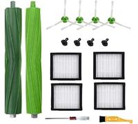 Accesorios de repuesto compatibles con aspiradora iRobot Roomba i3 i3+ i4 i6 i6+ i7 i7+ i8 i8+/Plus E5 E6 E7 I, E & J Series, 1 juego de cepillos de goma, 4 filtros HEPA y 4 cepillos laterales
