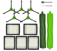 Accesorios de repuesto de la serie J para iRobot Roomba J5 J5+ J6 J6+ J7 J7+ J8 J8+ J9 J9+ Kit de accesorios para aspiradora robótica, 1 cepillo principal, 5 cepillos laterales negros, 5 filtros (no