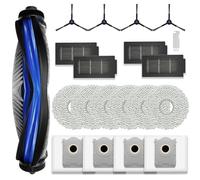 Accesorios de Repuesto para ECOVACS DEEBOT T50 Pro Omni/ T50 Omni/ T50 Pro Aspirador, Kit de 1 Cepillo Principal, 6 Almohadillas de Mopa, 4 Bolsas de Polvo, 4 Filtros HEPA, 4 Cepillos Laterales
