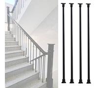 Accesorios De Repuesto Para Escaleras De Alta Resistencia, Balaustres Redondos De Hierro Forjado Para Barandillas De Escalones, Escaleras Exteriores Y Edificios Comerciales, Color Negro, Paquete De 4