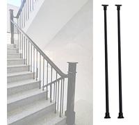 Accesorios De Repuesto Para Escaleras De Alta Resistencia, Balaustres Redondos De Hierro Forjado Para Barandillas De Escalones, Escaleras Exteriores Y Edificios Comerciales, Color Negro, Paquete De 2