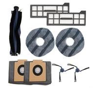Accesorios de repuesto para Eufy X10 Pro y para aspiradora Omni cepillo principal, cepillos laterales y paños de fregona (A)