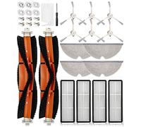 Accesorios de repuesto para Xiaomi Roborock Aspiradora S5 Max S50 S51 S55 S6 MaxS60,2 Cepillo Principal,6 Cepillos Laterales,4 Filtros Hepa,4 Toallitas,6 Núcleos de Filtro,1 Destornillador,1 Cepillo