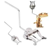 Accesorios de saxofón, clip de saxofón alto para una partitura musical, clip de saxofón en forma de lyre, clip de saxofón de hierro de color plateado, clip de saxofón alto estable y seguro al marrica