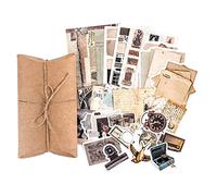 Accesorios de scrapbooking - Paquete de papel adhesivo vintage | Retro Journaling Supplies Planer Kit para Diarios Crafts Album Scrapbook Paper