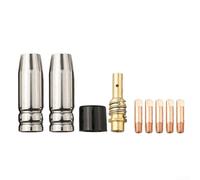 Accesorios de soldadura, 9PCS M6 0.8mm Boquillas Set, Puntas Difusor de Gas Cobre, Alta Conductividad Resistencia al Calor, Para MIG MAG Torch AK15 MB15 Piezas de repuesto
