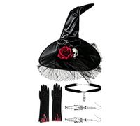 Accesorios de Sombrero de Bruja Collar de gargantilla cráneo, hebillas