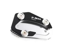 Accesorios de Soporte Motocicleta CNC De Aluminio para Yamaha T-MAX T MAX 530 560 SX DX 2017-2023 Kickstand Pie Soporte Lateral Extensión Pad Placa Ampliar(Silver)