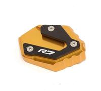 Accesorios de Soporte Motocicleta CNC De Aluminio para Yamaha YZF R7 YZFR7 YZF-R7 2021 2022 Kickstand Pie Soporte Lateral Extensión Pad Placa Ampliar(Gold)