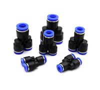 Accesorios de tubería, conector neumático de plástico, conexión de empuje rápido for aire y agua, conexión PY PW de 4, 6 mm, 8 mm, 10 mm, 12 mm, forma de Y, 1 unidad(PW 12-10,100pcs)