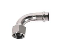 Accesorios de tubería de acero inoxidable 304 con doble abrazadera, codo de rosca interna, conversión de rosca interna de 90 grados, junta dentada interna, curva de tubería de agua de pared delgada, s