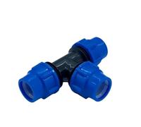 Accesorios de tubería de PE, conectores rápidos de tres vías for grifo, conectores de tubo de plástico de 16/20/25/32/40/50/63 mm for riego con agua corriente.(Blue,50mm)
