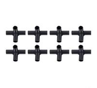 Accesorios de tubería de plástico ABS de 4 vías para construir establos para estructuras de soporte de plantas y jardines de bricolaje (12 mm)