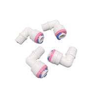 Accesorios de tubería de PVC, Válvula de retención codo agua, accesorio acoplamiento rápido, manguera 1/4 "a conector tubo plástico macho ósmosis inversa 1/8", 4 Uds