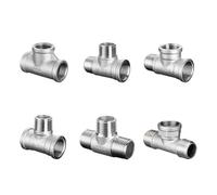 Accesorios de tubería en forma de T, 1 Uds BSP macho hembra roscado 304 acero inoxidable 3 vías conector de tubería en T varios tamaños(M X M X M,3/8")