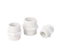 Accesorios de tubería PVC Junta roscada hexagonal | Blanco Negro 20-63 mm Escenario de uso: Suministro de agua for edificios 2 piezas(White,40mm)