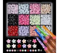 Accesorios de uñas de resina con 12 patrones diferentes Mariposas Corazones y fresas para fiestas Bodas Uso diario Decoraciones de uñas de corazón mixtas