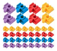 Accesorios de vías de Tren de Madera | Conectores de vías de Tren de Madera 40 Piezas Piezas de Macho-Hembra de 4 Colores Accesorios ABS Aptos para Bricolaje para Bloques de construcción de 9