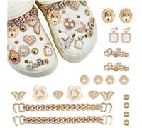 Accesorios de Zapato de Strass, Pins Crocs para Mujer, Colgantes de Crocs, Colgantes de Zuecos, Adornos de Zapato DIY, Accesorios de Zapato para Regalo de Fiesta de Cumpleaños, Motifs papillons et