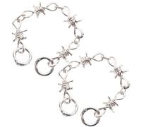 Accesorios de zapatos para tenis, punk gótico, estilo espina, cadenas de metal diseñadas, inspiración europea, hip hop americano, paquete de 2 dijes para zapatos vanguardistas para mujer, ideal para