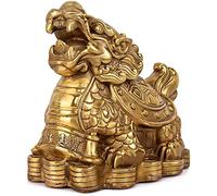 Accesorios Decorativos Adornos Feng Shui Estatua de Tortuga Dragón de latón Escultura de Prosperidad y Riqueza Mejor Regalo de felicitación de inauguración decoración del hogar Decoración Feng Shui