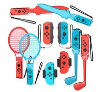 Accesorios deportivos ergonómicos para Switch OLED Sports Games, paquete de 10 accesorios con palos de golf para Mario y raquetas de tenis,