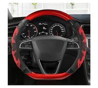 Accesorios El Interior Coche 38CM O Forma D Forma De Fibra De Carbono Cuero Protector para Volante De Coche para Seat para Ibiza para Toledo para MII(Red D Shape)