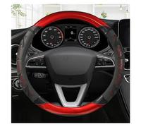 Accesorios El Interior Coche 38CM O Forma D Forma De Fibra De Carbono Cuero Protector para Volante De Coche para Seat para Ibiza para Toledo para MII(Black Red O Shape)