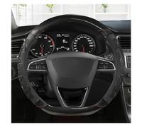Accesorios El Interior Coche 38CM O Forma D Forma De Fibra De Carbono Cuero Protector para Volante De Coche para Seat para Ibiza para Toledo para MII(Black D Shape)