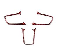 Accesorios El Interior Coche Para 718 982 Para Cayman GT4 2016-2022 Marco Decoración Del Volante Pegatinas Decorativas Interiores Coche Fibra Carbono(Rojo)