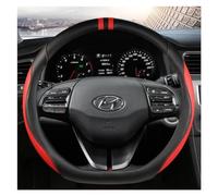 Accesorios El Interior Coche Protectores para Volante De Coche En Forma De D, 38CM, para Hyundai para Elantra para Santa Fe para Kona i40 para Palisade(Rojo)