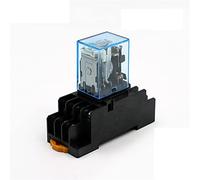 Accesorios electrónicos 1 pieza MY4NJ Micro electrónico mini relé electromagnético 5A 14PIN bobina 4DPDT con base de enchufe PYF14A DC12V 24V AC110V 220V LED(AC 220V)