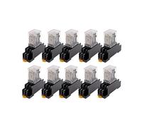Accesorios Electrónicos Relé 10Set Relé con Base de Enchufe Bobina General DPDT Micro Mini Interruptor de Relé Electromagnético LED AC 110/220V DC 12/24V MY2NJ MY3NJ(My3nj Hh53p,DC24V)