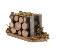 Accesorios establecidos para la casa de muñecas: escuelas miniaturas y realistas de leña en Miniatura | Muebles artesanales con Elementos de Chimenea para Diorama, Casas de Juguetes y coleccionistas