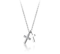 Accesorios Fashion Real Double Cross Cz Collar de clavícula Corta para n Joyas Finas